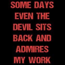 Devil  Admires My Work - GD11 Softstyle® Adult Long Sleeve T-Shirt Design