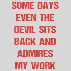 Devil Admires My Work - 9cm Square Hardback Drinks Coaster Design