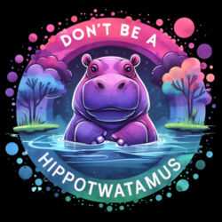Don't Be A Hippotwatamus - GD10 Softstyle® Adult V-Neck T-Shirt Design