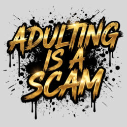 Adulting Is A Scam - 9cm Square Hardback Drinks Coaster Design