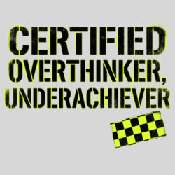 Certified Overthinker, Underachiever - 16oz Frosted Glass Beer Stein Design