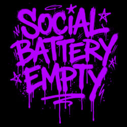 Social Battery Empty - GD01 Softstyle Adult T-Shirt Design