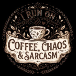 I Run On Coffee, Chaos & Sarcasm - GD77 Softstyle® Ladies' Tank Top Design