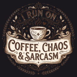 I Run On Coffee, Chaos & Sarcasm - ECO001 100% Recycled Cotton Tote Bag Design