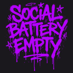 Social Battery Empty - ECO001 100% Recycled Cotton Tote Bag Design