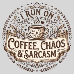 I Run On Coffee Chaos Sarcasm - 16oz Frosted Glass Beer Stein Design