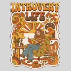 Introvert Life - 9cm Square Hardback Drinks Coaster Design