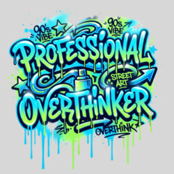 Professional Overthinker - 9cm Square Hardback Drinks Coaster Design