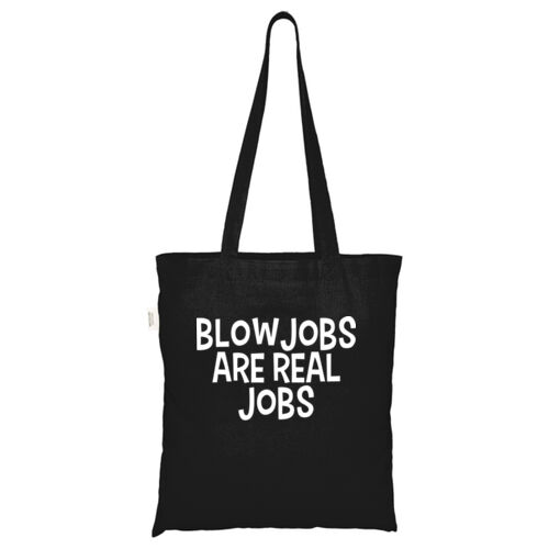 Blowjobs Are Real Jobs - ECO001 100% Recycled Cotton Tote Bag Thumbnail