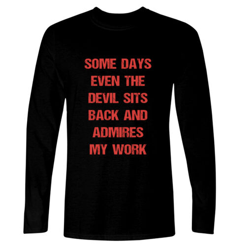 Devil  Admires My Work - GD11 Softstyle® Adult Long Sleeve T-Shirt Thumbnail