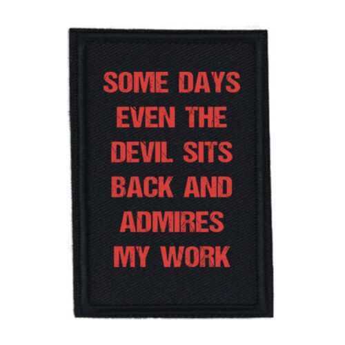 Devil  Admires My Work - PR01 Portrait 8cm x 12cm Rectangle Sew-On Patch Thumbnail
