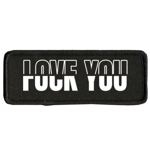 Love You Fuck You - PR03 12cm x 4cm Rectangle Sew-On Patch Thumbnail