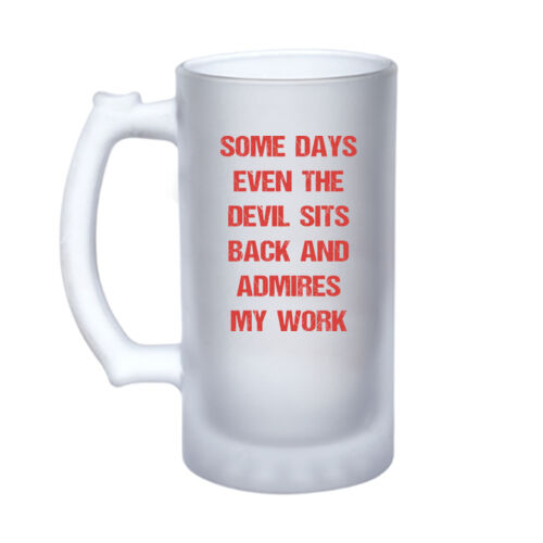 Devil Admires My Work - 16oz Frosted Glass Beer Stein Thumbnail