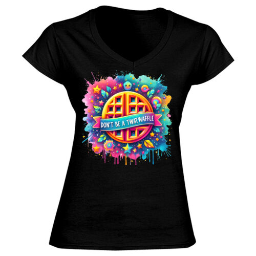 Don't Be A Twatwaffle - GD78 Softstyle® Ladies' V-Neck T-Shirt Thumbnail