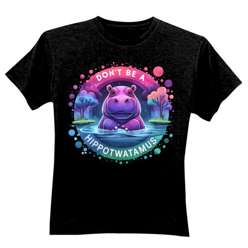 Don't Be A Hippotwatamus - GD01 Softstyle Adult T-Shirt Thumbnail