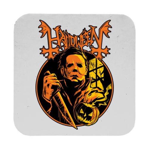 Halloween (Circle Logo) - 9cm Square Hardback Drinks Coaster Thumbnail