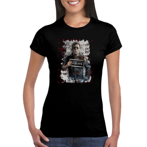 Halloween (Haddonfield Mug Shot) - GD72 Softstyle® Ladies' T-Shirt Thumbnail