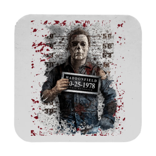 Halloween (Haddonfield Mug Shot) - 9cm Square Hardback Drinks Coaster Thumbnail