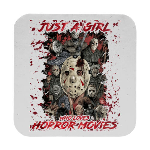 Just A Girl (Friday 13th) - 9cm Square Hardback Drinks Coaster Thumbnail