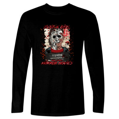 Just A Girl (Halloween) - GD11 Softstyle® Adult Long Sleeve T-Shirt Thumbnail