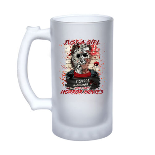 Just A Girl (Halloween) - 16oz Frosted Glass Beer Stein Thumbnail