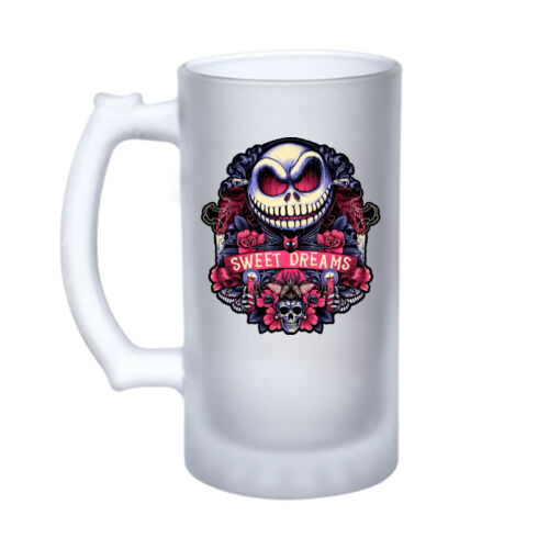 Nightmare Before Christmas (Sweet Dreams) - 16oz Frosted Glass Beer Stein Thumbnail