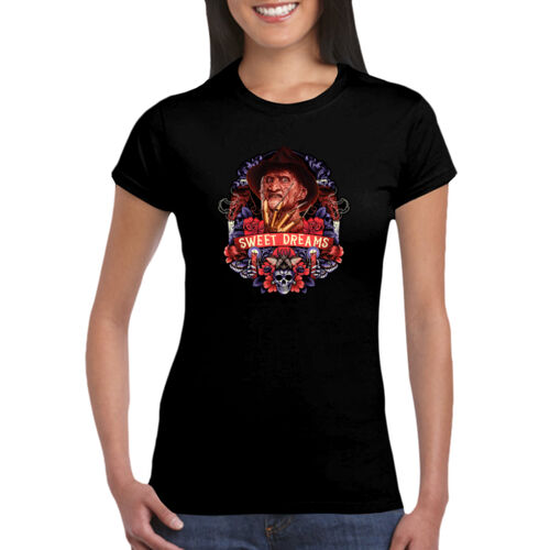 Nightmare On Elm Street (Sweet Dreams) - GD72 Softstyle® Ladies' T-Shirt Thumbnail