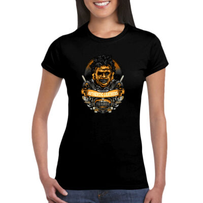 Texas Chainsaw Massacre (Texas Authentic Leathers) - GD72 Softstyle® Ladies' T-Shirt Thumbnail