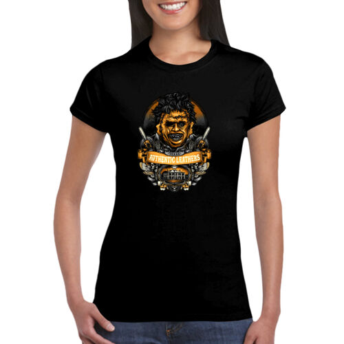 Texas Chainsaw Massacre (Texas Authentic Leathers) - GD72 Softstyle® Ladies' T-Shirt Thumbnail