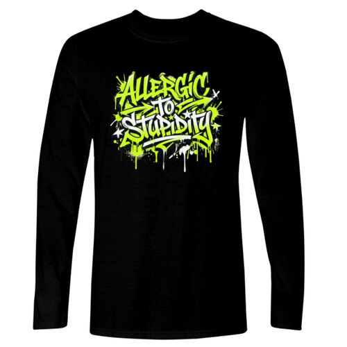 Allergic To Stupidity - GD11 Softstyle® Adult Long Sleeve T-Shirt Thumbnail