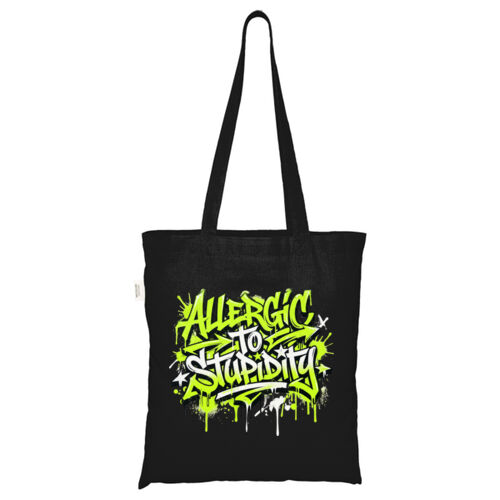 Allergic To Stupidity - ECO001 100% Recycled Cotton Tote Bag Thumbnail