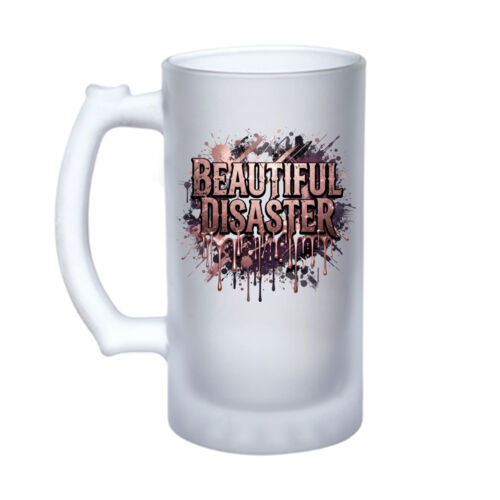 Beautiful Disaster - 16oz Frosted Glass Beer Stein Thumbnail