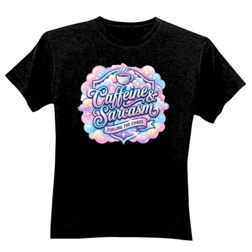 Caffeine & Sarcasm - GD01 Softstyle Adult T-Shirt Thumbnail
