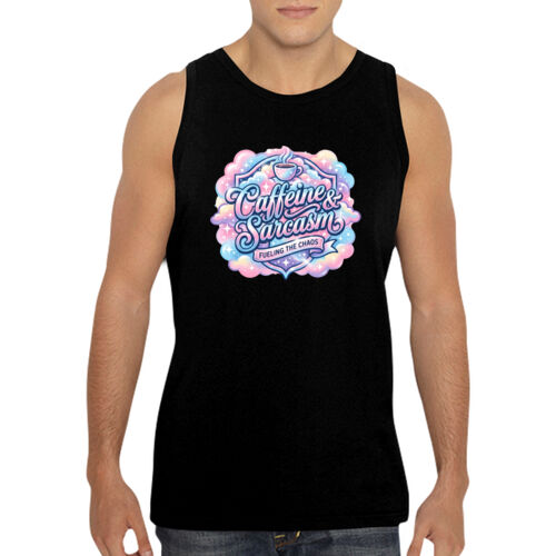Caffeine & Sarcasm - GD12 Softstyle® Adult Tank Top Thumbnail