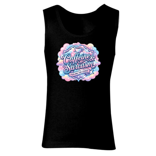 Caffeine & Sarcasm - GD77 Softstyle® Ladies' Tank Top Thumbnail