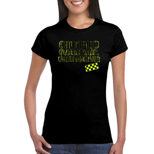 Certified Overthinker, Underachiever - GD72 Softstyle® Ladies' T-Shirt Thumbnail