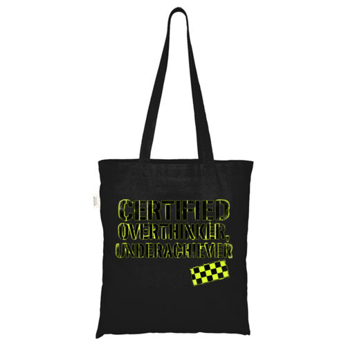 Certified Overthinker, Underachiever - ECO001 100% Recycled Cotton Tote Bag Thumbnail