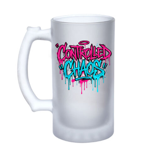 Controlled Chaos - 16oz Frosted Glass Beer Stein Thumbnail