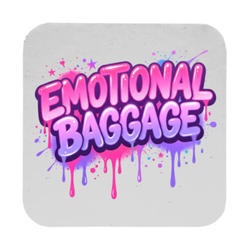 Emotional Baggage - 9cm Square Hardback Drinks Coaster Thumbnail