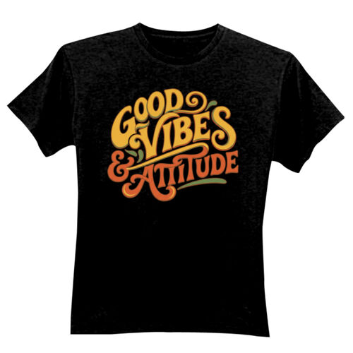 Good Vibes & Attitude - GD01 Softstyle Adult T-Shirt Thumbnail