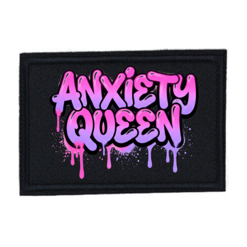 Anxiety Queen - PR01 Landscape 12cm x 8cm Rectangle Sew-On Patch Thumbnail
