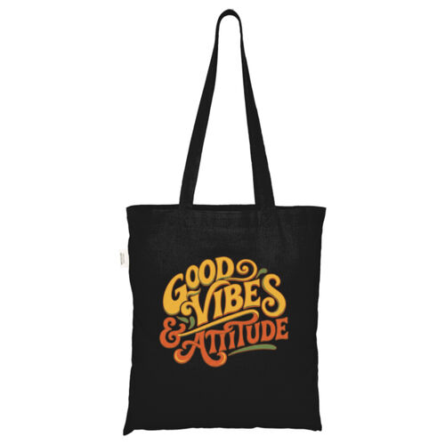 Good Vibes & Attitude - ECO001 100% Recycled Cotton Tote Bag Thumbnail