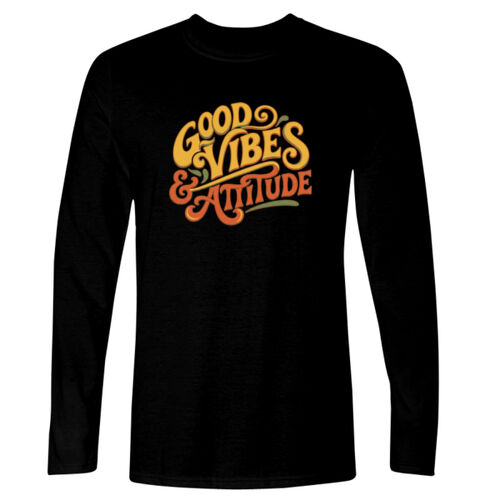 Good Vibes & Attitude - GD11 Softstyle® Adult Long Sleeve T-Shirt Thumbnail