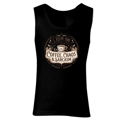 I Run On Coffee, Chaos & Sarcasm - GD77 Softstyle® Ladies' Tank Top Thumbnail