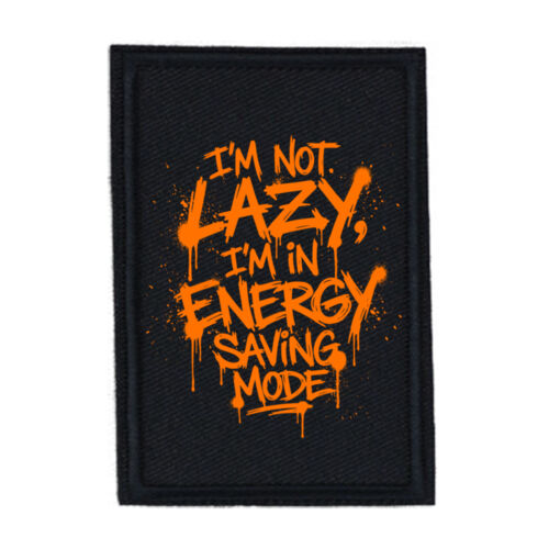 I'm Not Lazy - PR01 Portrait 8cm x 12cm Rectangle Sew-On Patch Thumbnail
