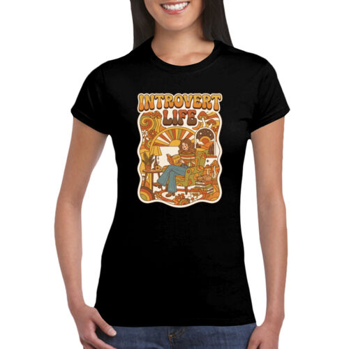 Introvert Life - GD72 Softstyle® Ladies' T-Shirt Thumbnail