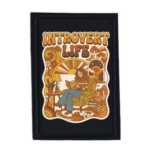 Introvert Life - PR01 Portrait 8cm x 12cm Rectangle Sew-On Patch Thumbnail