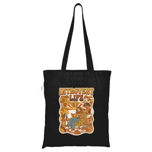 Introvert Life - ECO001 100% Recycled Cotton Tote Bag Thumbnail