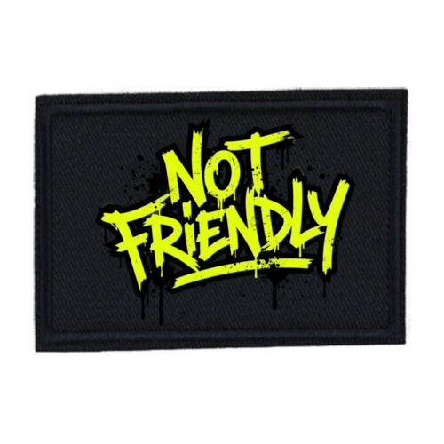 Not Friendly - PR01 Landscape 12cm x 8cm Rectangle Sew-On Patch Thumbnail