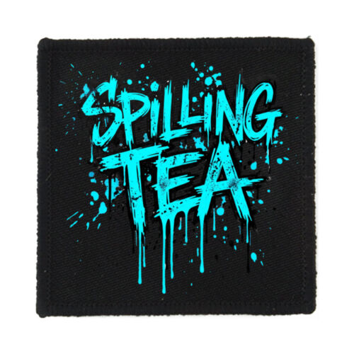 Spilling Tea - PS01 8cm Square Sew-On Patch Thumbnail